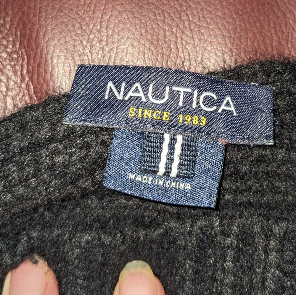 Nautica Unisex Thick Black Wool and Nylon Blend Cable Knit Scarf